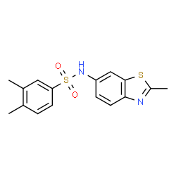 ChemSpider 2D Image | 3,4-Dimethyl-N-(2-methyl-1,3-benzothiazol-6-yl)benzenesulfonamide | C16H16N2O2S2