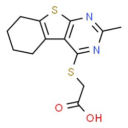 ChemSpider 2D Image | [(2-Methyl-5,6,7,8-tetrahydro[1]benzothieno[2,3-d]pyrimidin-4-yl)sulfanyl]acetic acid | C13H14N2O2S2