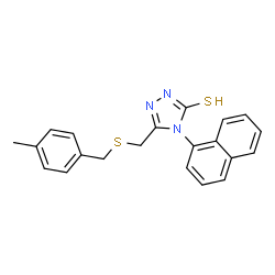 ChemSpider 2D Image | 5-{[(4-Methylbenzyl)sulfanyl]methyl}-4-(1-naphthyl)-4H-1,2,4-triazole-3-thiol | C21H19N3S2