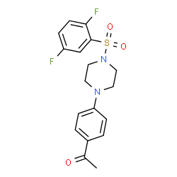 ChemSpider 2D Image | 1-(4-{4-[(2,5-Difluorophenyl)sulfonyl]-1-piperazinyl}phenyl)ethanone | C18H18F2N2O3S