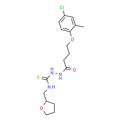 ChemSpider 2D Image | 2-[4-(4-Chloro-2-methylphenoxy)butanoyl]-N-(tetrahydro-2-furanylmethyl)hydrazinecarbothioamide | C17H24ClN3O3S