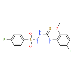 ChemSpider 2D Image | N-(5-Chloro-2-methoxyphenyl)-2-[(4-fluorophenyl)sulfonyl]hydrazinecarbothioamide | C14H13ClFN3O3S2