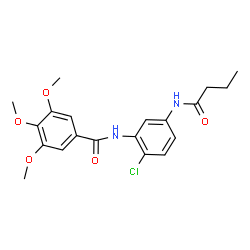 ChemSpider 2D Image | N-[5-(Butyrylamino)-2-chlorophenyl]-3,4,5-trimethoxybenzamide | C20H23ClN2O5