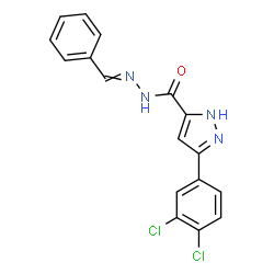 ChemSpider 2D Image | N'-Benzylidene-3-(3,4-dichlorophenyl)-1H-pyrazole-5-carbohydrazide | C17H12Cl2N4O