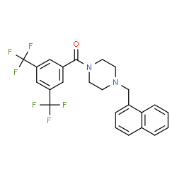 ChemSpider 2D Image | [3,5-Bis(trifluoromethyl)phenyl][4-(1-naphthylmethyl)-1-piperazinyl]methanone | C24H20F6N2O