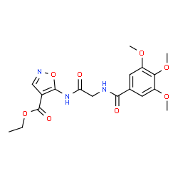 ChemSpider 2D Image | Ethyl 5-{[N-(3,4,5-trimethoxybenzoyl)glycyl]amino}-1,2-oxazole-4-carboxylate | C18H21N3O8