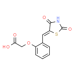 ChemSpider 2D Image | {2-[(Z)-(2,4-Dioxo-1,3-thiazolidin-5-ylidene)methyl]phenoxy}acetic acid | C12H9NO5S