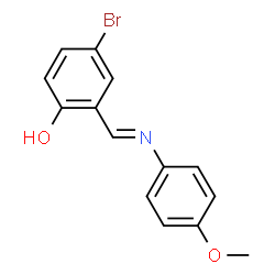 ChemSpider 2D Image | 4-Bromo-2-{(E)-[(4-methoxyphenyl)imino]methyl}phenol | C14H12BrNO2
