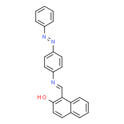 ChemSpider 2D Image | 1-[(E)-((4-[(E)-Phenyldiazenyl]phenyl)imino)methyl]-2-naphthol | C23H17N3O