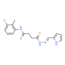 ChemSpider 2D Image | N-(3-Chloro-2-methylphenyl)-4-oxo-4-[(2E)-2-(1H-pyrrol-2-ylmethylene)hydrazino]butanamide | C16H17ClN4O2