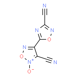 ChemSpider 2D Image | 5-(4-Cyano-5-oxido-1,2,5-oxadiazol-3-yl)-1,2,4-oxadiazole-3-carbonitrile | C6N6O3
