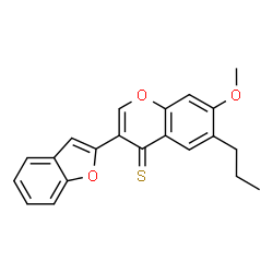 ChemSpider 2D Image | 3-(1-Benzofuran-2-yl)-7-methoxy-6-propyl-4H-chromene-4-thione | C21H18O3S