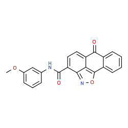 ChemSpider 2D Image | N-(3-Methoxyphenyl)-6-oxo-6H-anthra[1,9-cd][1,2]oxazole-3-carboxamide | C22H14N2O4