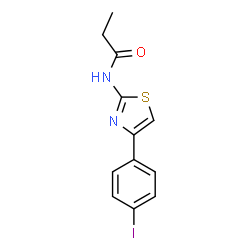 ChemSpider 2D Image | N-[4-(4-Iodophenyl)-1,3-thiazol-2-yl]propanamide | C12H11IN2OS