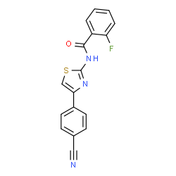 ChemSpider 2D Image | N-[4-(4-Cyanophenyl)-1,3-thiazol-2-yl]-2-fluorobenzamide | C17H10FN3OS