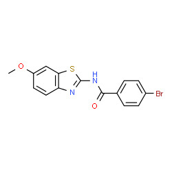 ChemSpider 2D Image | 4-Bromo-N-(6-methoxy-1,3-benzothiazol-2-yl)benzamide | C15H11BrN2O2S