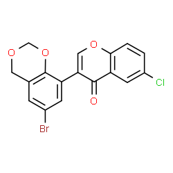 ChemSpider 2D Image | 3-(6-Bromo-4H-1,3-benzodioxin-8-yl)-6-chloro-4H-chromen-4-one | C17H10BrClO4