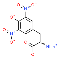 ChemSpider 2D Image | (2S)-2-Ammonio-3-(3,5-dinitro-4-oxidophenyl)propanoate | C9H8N3O7