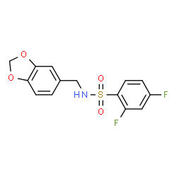 ChemSpider 2D Image | N-(1,3-Benzodioxol-5-ylmethyl)-2,4-difluorobenzenesulfonamide | C14H11F2NO4S