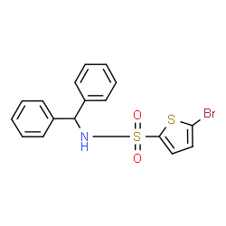 ChemSpider 2D Image | 5-Bromo-N-(diphenylmethyl)-2-thiophenesulfonamide | C17H14BrNO2S2