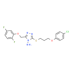 ChemSpider 2D Image | 3-{[3-(4-Chlorophenoxy)propyl]sulfanyl}-5-[(2,5-difluorophenoxy)methyl]-4H-1,2,4-triazol-4-amine | C18H17ClF2N4O2S