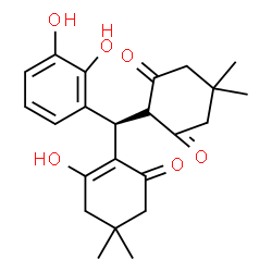 ChemSpider 2D Image | 2-[(R)-(2,3-Dihydroxyphenyl)(2-hydroxy-4,4-dimethyl-6-oxo-1-cyclohexen-1-yl)methyl]-5,5-dimethyl-1,3-cyclohexanedione | C23H28O6