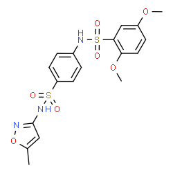 ChemSpider 2D Image | 2,5-Dimethoxy-N-{4-[(5-methyl-1,2-oxazol-3-yl)sulfamoyl]phenyl}benzenesulfonamide | C18H19N3O7S2
