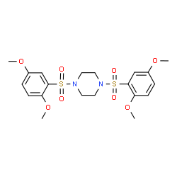 ChemSpider 2D Image | 1,4-Bis[(2,5-dimethoxyphenyl)sulfonyl]piperazine | C20H26N2O8S2