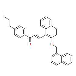 ChemSpider 2D Image | (2E)-1-(4-Butylphenyl)-3-[2-(1-naphthylmethoxy)-1-naphthyl]-2-propen-1-one | C34H30O2