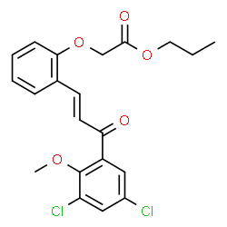 ChemSpider 2D Image | Propyl {2-[(1E)-3-(3,5-dichloro-2-methoxyphenyl)-3-oxo-1-propen-1-yl]phenoxy}acetate | C21H20Cl2O5