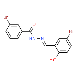 ChemSpider 2D Image | 3-Bromo-N'-[(E)-(5-bromo-2-hydroxyphenyl)methylene]benzohydrazide | C14H10Br2N2O2