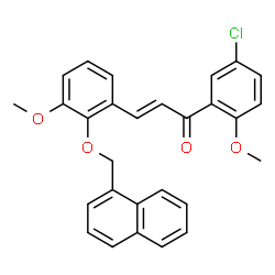 ChemSpider 2D Image | (2E)-1-(5-Chloro-2-methoxyphenyl)-3-[3-methoxy-2-(1-naphthylmethoxy)phenyl]-2-propen-1-one | C28H23ClO4