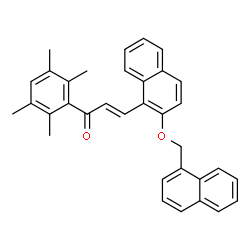ChemSpider 2D Image | (2E)-3-[2-(1-Naphthylmethoxy)-1-naphthyl]-1-(2,3,5,6-tetramethylphenyl)-2-propen-1-one | C34H30O2