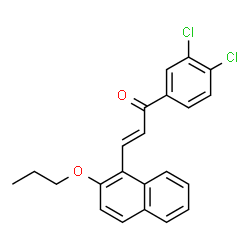 ChemSpider 2D Image | (2E)-1-(3,4-Dichlorophenyl)-3-(2-propoxy-1-naphthyl)-2-propen-1-one | C22H18Cl2O2