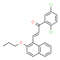 ChemSpider 2D Image | (2E)-1-(2,5-Dichlorophenyl)-3-(2-propoxy-1-naphthyl)-2-propen-1-one | C22H18Cl2O2