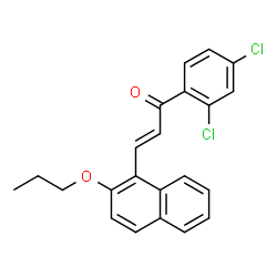 ChemSpider 2D Image | (2E)-1-(2,4-Dichlorophenyl)-3-(2-propoxy-1-naphthyl)-2-propen-1-one | C22H18Cl2O2