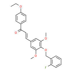 ChemSpider 2D Image | (2E)-1-(4-Ethoxyphenyl)-3-{4-[(2-fluorobenzyl)oxy]-3,5-dimethoxyphenyl}-2-propen-1-one | C26H25FO5