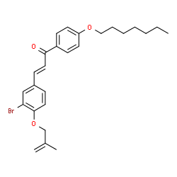 ChemSpider 2D Image | (2E)-3-{3-Bromo-4-[(2-methyl-2-propen-1-yl)oxy]phenyl}-1-[4-(heptyloxy)phenyl]-2-propen-1-one | C26H31BrO3