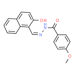 ChemSpider 2D Image | N'-[(Z)-(2-Hydroxy-1-naphthyl)methylene]-4-methoxybenzohydrazide | C19H16N2O3