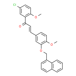 ChemSpider 2D Image | (2E)-1-(5-Chloro-2-methoxyphenyl)-3-[4-methoxy-3-(1-naphthylmethoxy)phenyl]-2-propen-1-one | C28H23ClO4