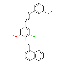 ChemSpider 2D Image | (2E)-3-[3-Chloro-5-methoxy-4-(1-naphthylmethoxy)phenyl]-1-(3-methoxyphenyl)-2-propen-1-one | C28H23ClO4