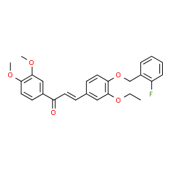 ChemSpider 2D Image | (2E)-1-(3,4-Dimethoxyphenyl)-3-{3-ethoxy-4-[(2-fluorobenzyl)oxy]phenyl}-2-propen-1-one | C26H25FO5