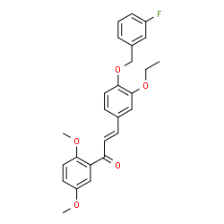 ChemSpider 2D Image | (2E)-1-(2,5-Dimethoxyphenyl)-3-{3-ethoxy-4-[(3-fluorobenzyl)oxy]phenyl}-2-propen-1-one | C26H25FO5