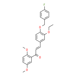 ChemSpider 2D Image | (2E)-1-(2,5-Dimethoxyphenyl)-3-{3-ethoxy-4-[(4-fluorobenzyl)oxy]phenyl}-2-propen-1-one | C26H25FO5