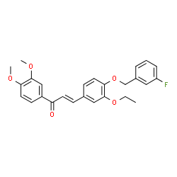 ChemSpider 2D Image | (2E)-1-(3,4-Dimethoxyphenyl)-3-{3-ethoxy-4-[(3-fluorobenzyl)oxy]phenyl}-2-propen-1-one | C26H25FO5