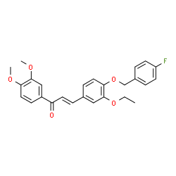ChemSpider 2D Image | (2E)-1-(3,4-Dimethoxyphenyl)-3-{3-ethoxy-4-[(4-fluorobenzyl)oxy]phenyl}-2-propen-1-one | C26H25FO5