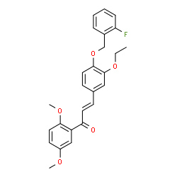 ChemSpider 2D Image | (2E)-1-(2,5-Dimethoxyphenyl)-3-{3-ethoxy-4-[(2-fluorobenzyl)oxy]phenyl}-2-propen-1-one | C26H25FO5