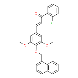 ChemSpider 2D Image | (2E)-1-(2-Chlorophenyl)-3-[3,5-dimethoxy-4-(1-naphthylmethoxy)phenyl]-2-propen-1-one | C28H23ClO4