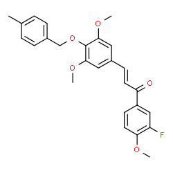 ChemSpider 2D Image | (2E)-3-{3,5-Dimethoxy-4-[(4-methylbenzyl)oxy]phenyl}-1-(3-fluoro-4-methoxyphenyl)-2-propen-1-one | C26H25FO5
