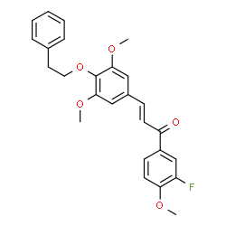 ChemSpider 2D Image | (2E)-3-[3,5-Dimethoxy-4-(2-phenylethoxy)phenyl]-1-(3-fluoro-4-methoxyphenyl)-2-propen-1-one | C26H25FO5